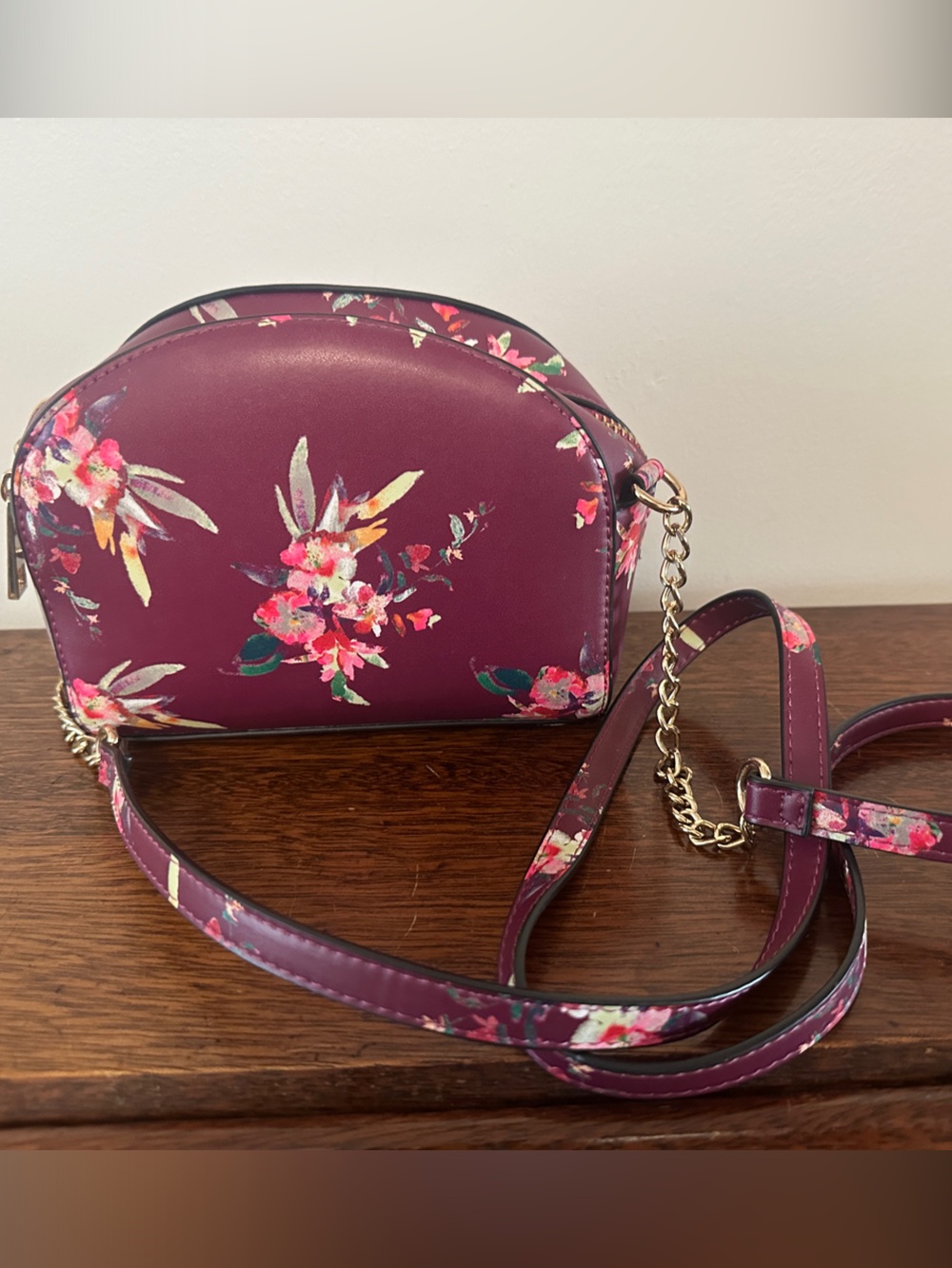 Floral Crossbody Bag in Plum